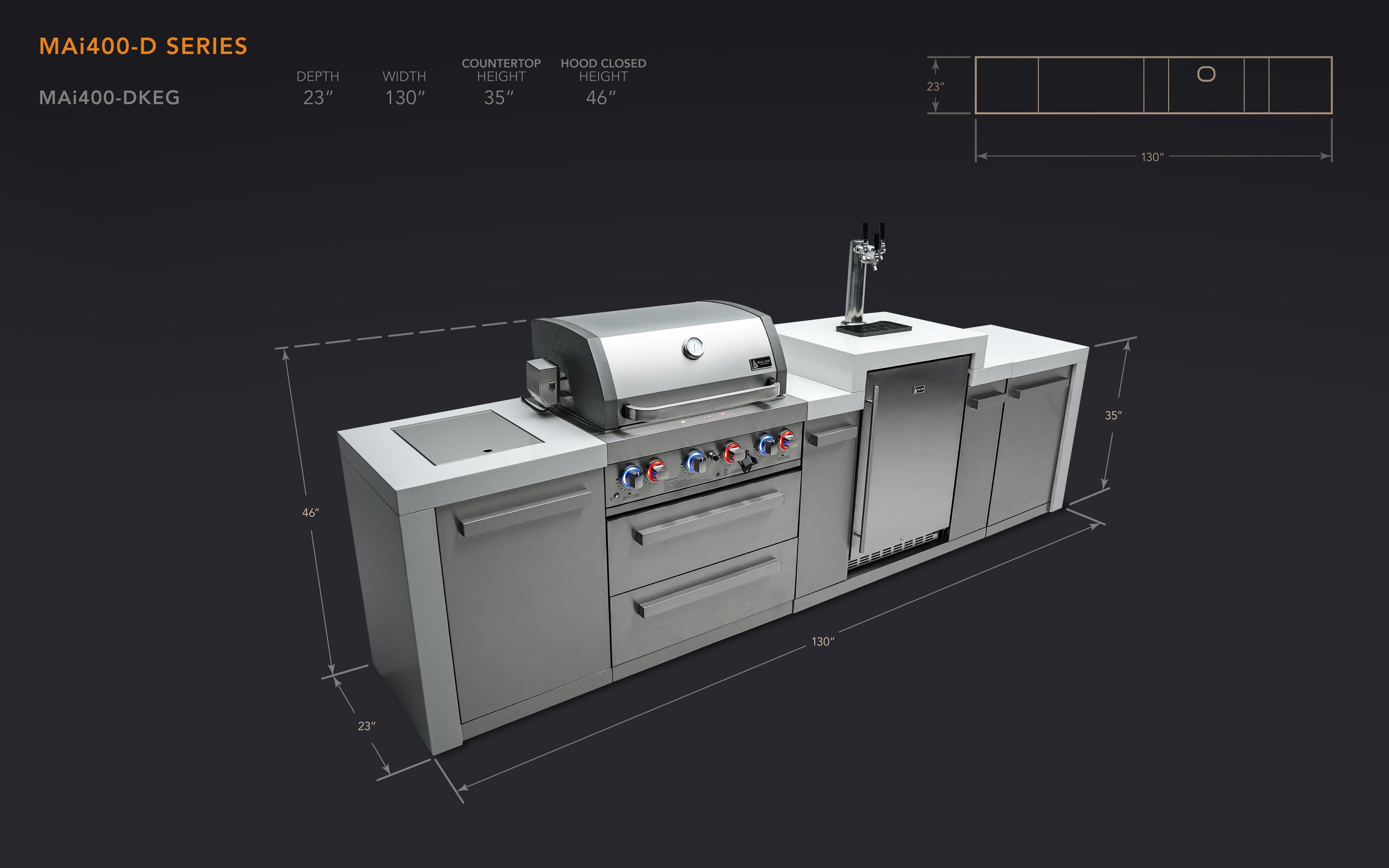 Mont Alpi 400 Deluxe Island with a Kegerator - Mont Alpi