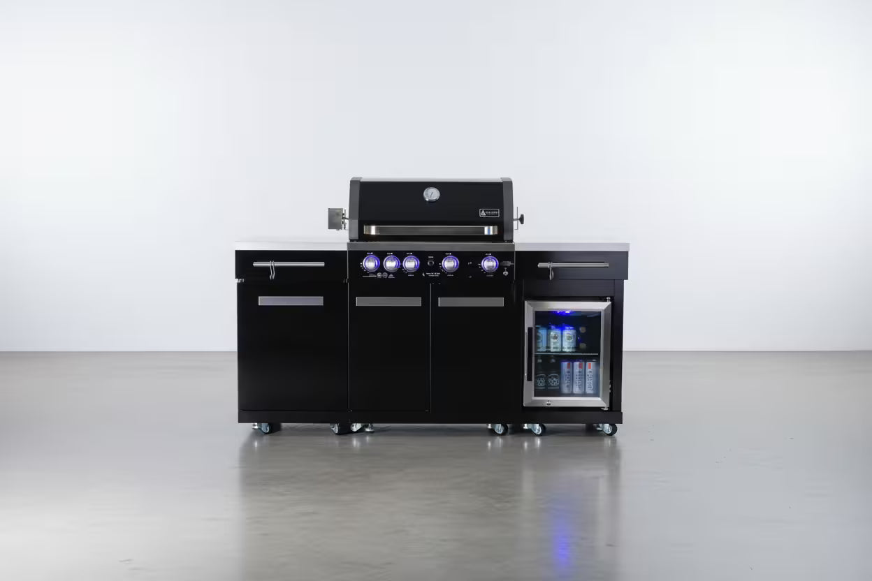 Mont Alpi 957 Black Stainless Steel Compact Outdoor Kitchen and Fridge - Mont Alpi Canada