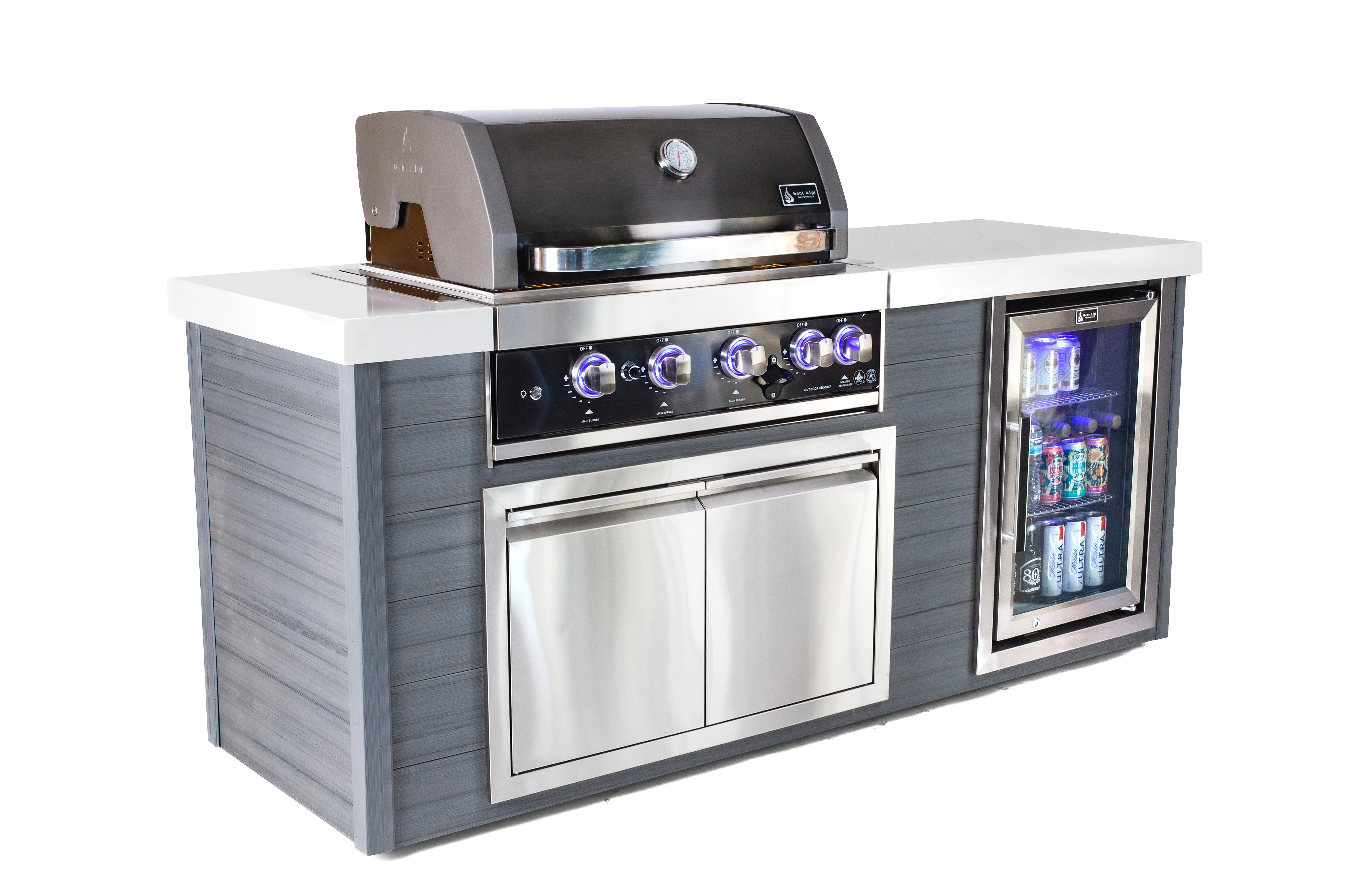 Mont Alpi 4 Burner Black Stainless Steel Artwood Outdoor Kitchen - Mont Alpi Canada