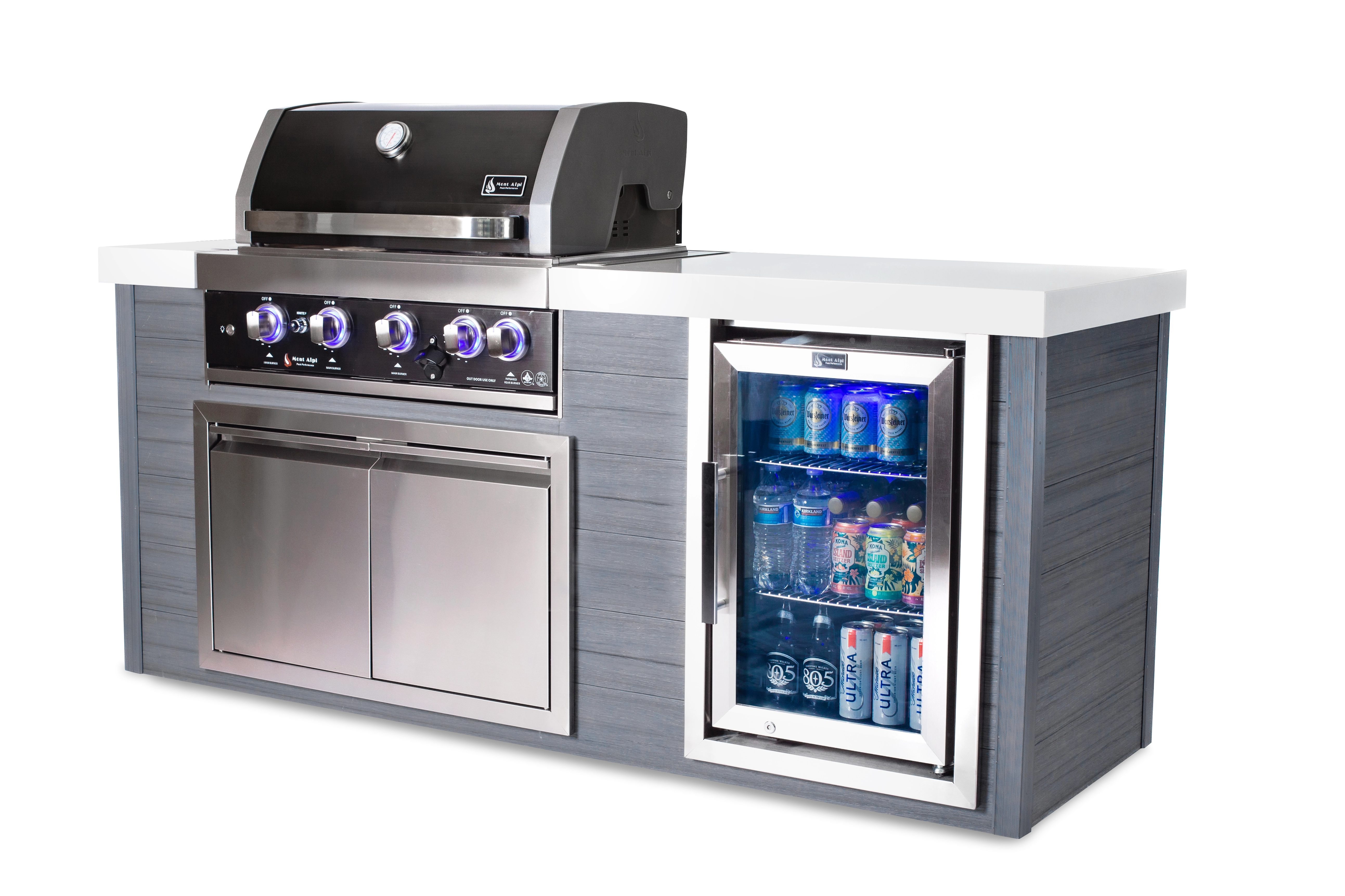 Mont Alpi 4 Burner Black Stainless Steel Artwood Outdoor Kitchen - Mont Alpi Canada