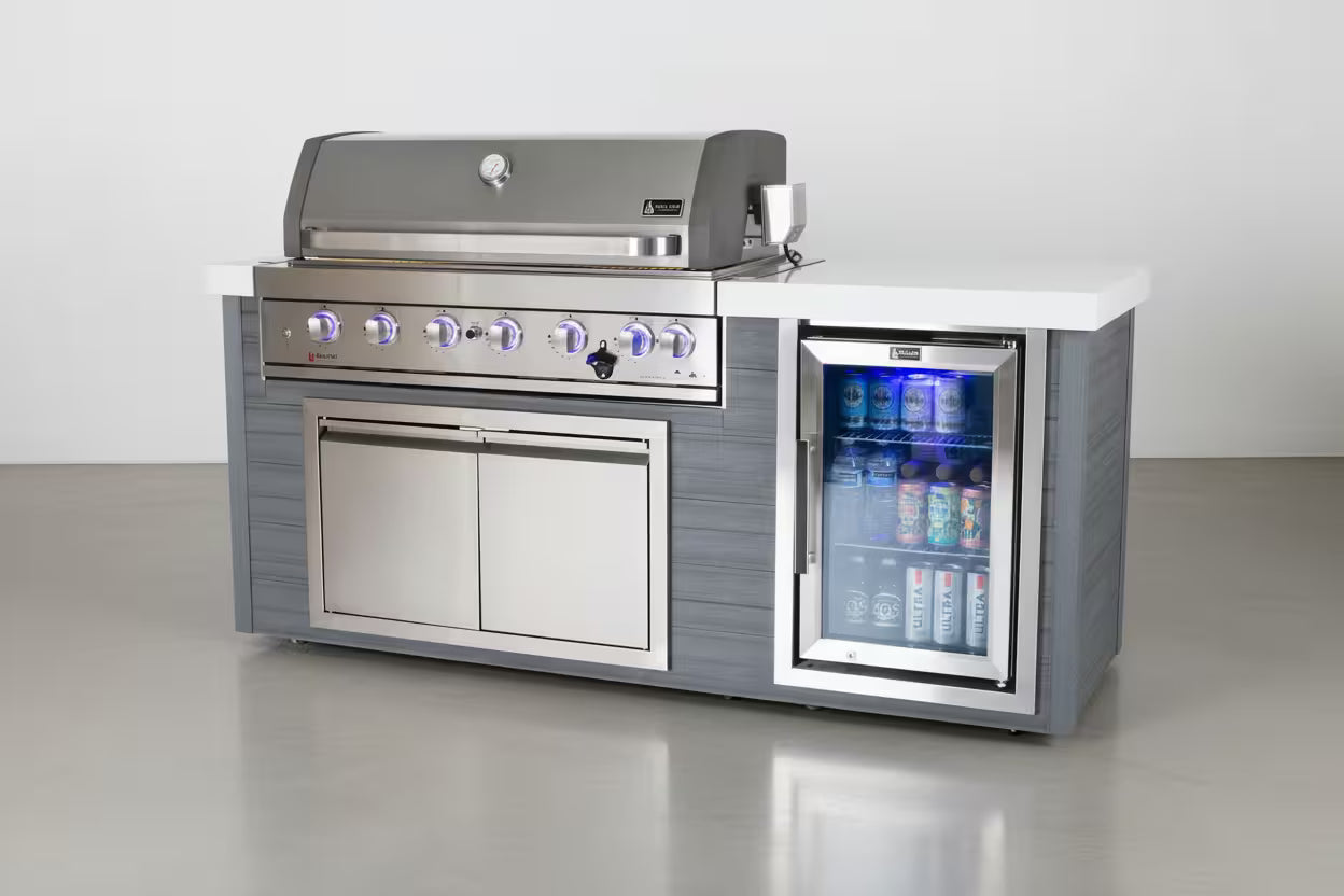 Mont Alpi 6 Burner Black Stainless Steel Artwood Outdoor Kitchen - Mont Alpi Canada