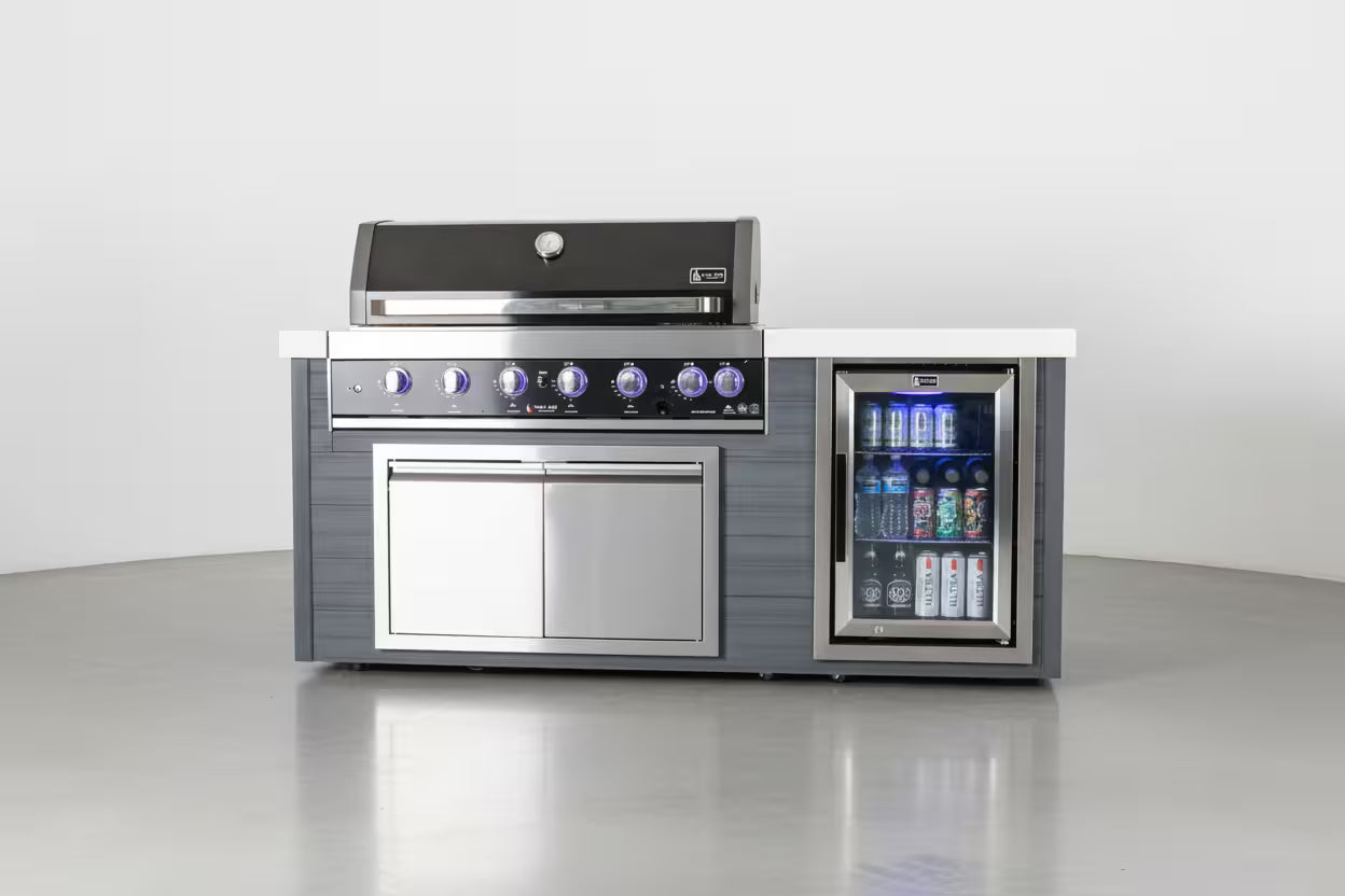 Mont Alpi 6 Burner Black Stainless Steel Artwood Outdoor Kitchen - Mont Alpi Canada