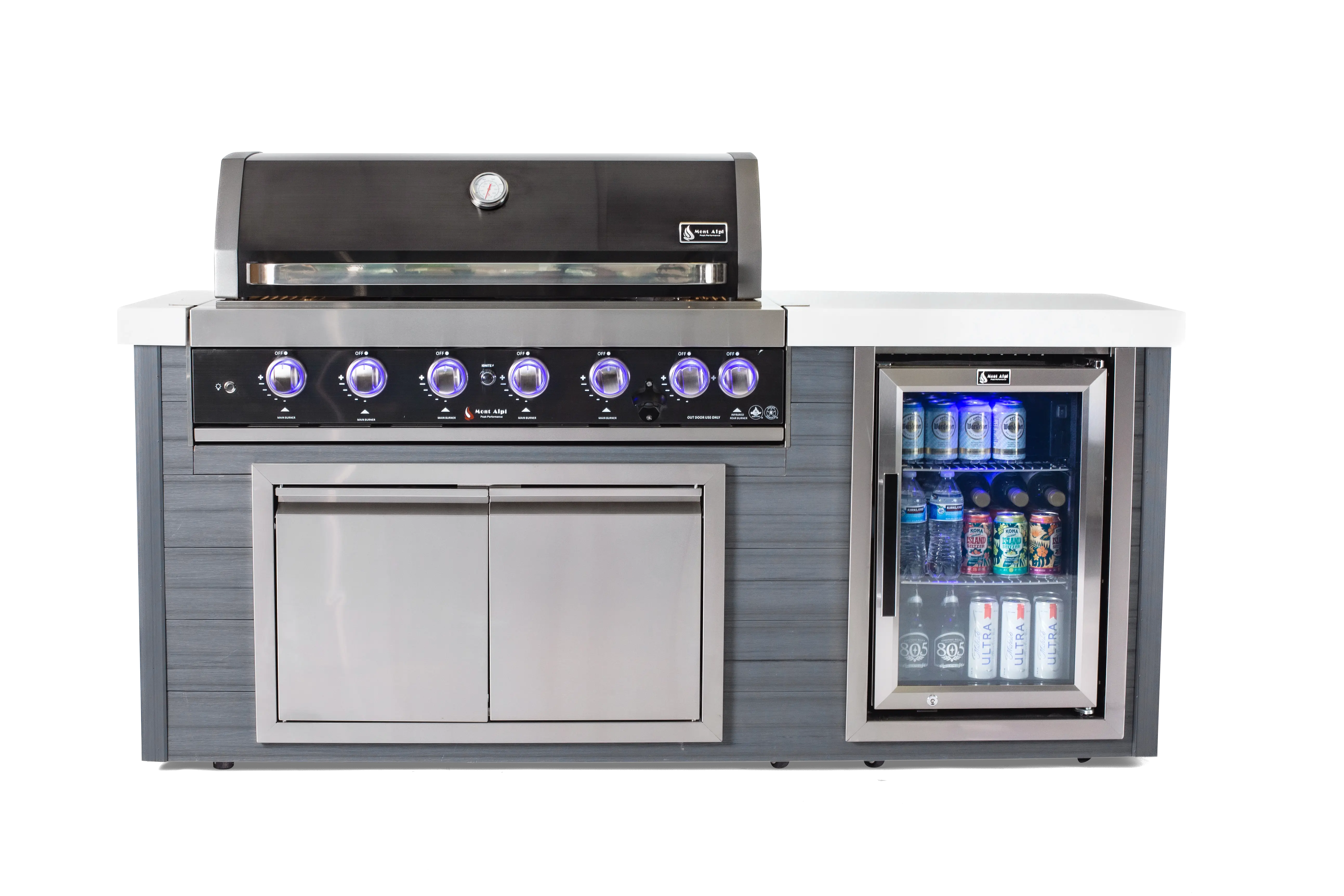 Mont Alpi 6 Burner Black Stainless Steel Artwood Outdoor Kitchen - Mont Alpi Canada