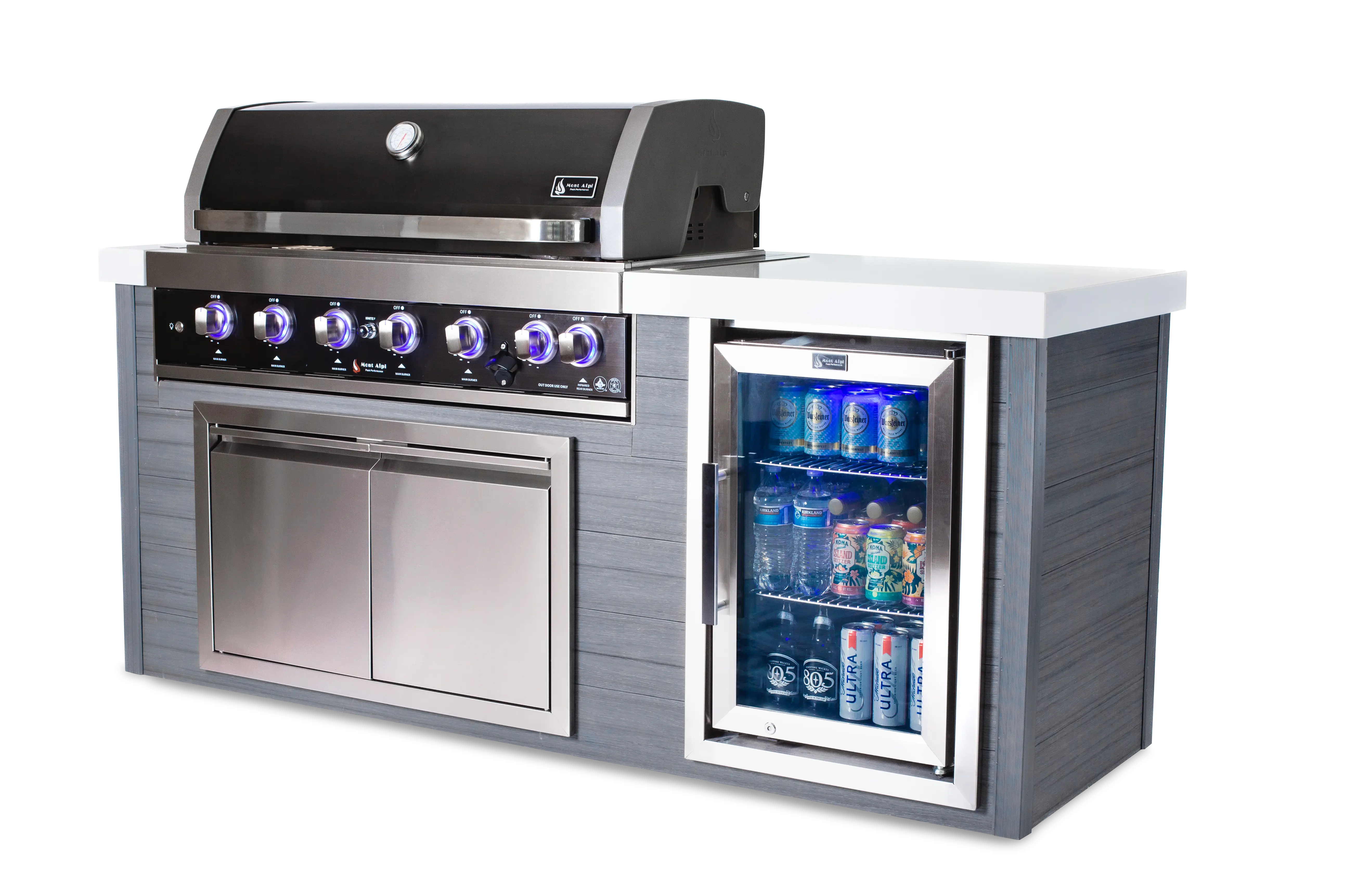 Mont Alpi 6 Burner Black Stainless Steel Artwood Outdoor Kitchen - Mont Alpi Canada