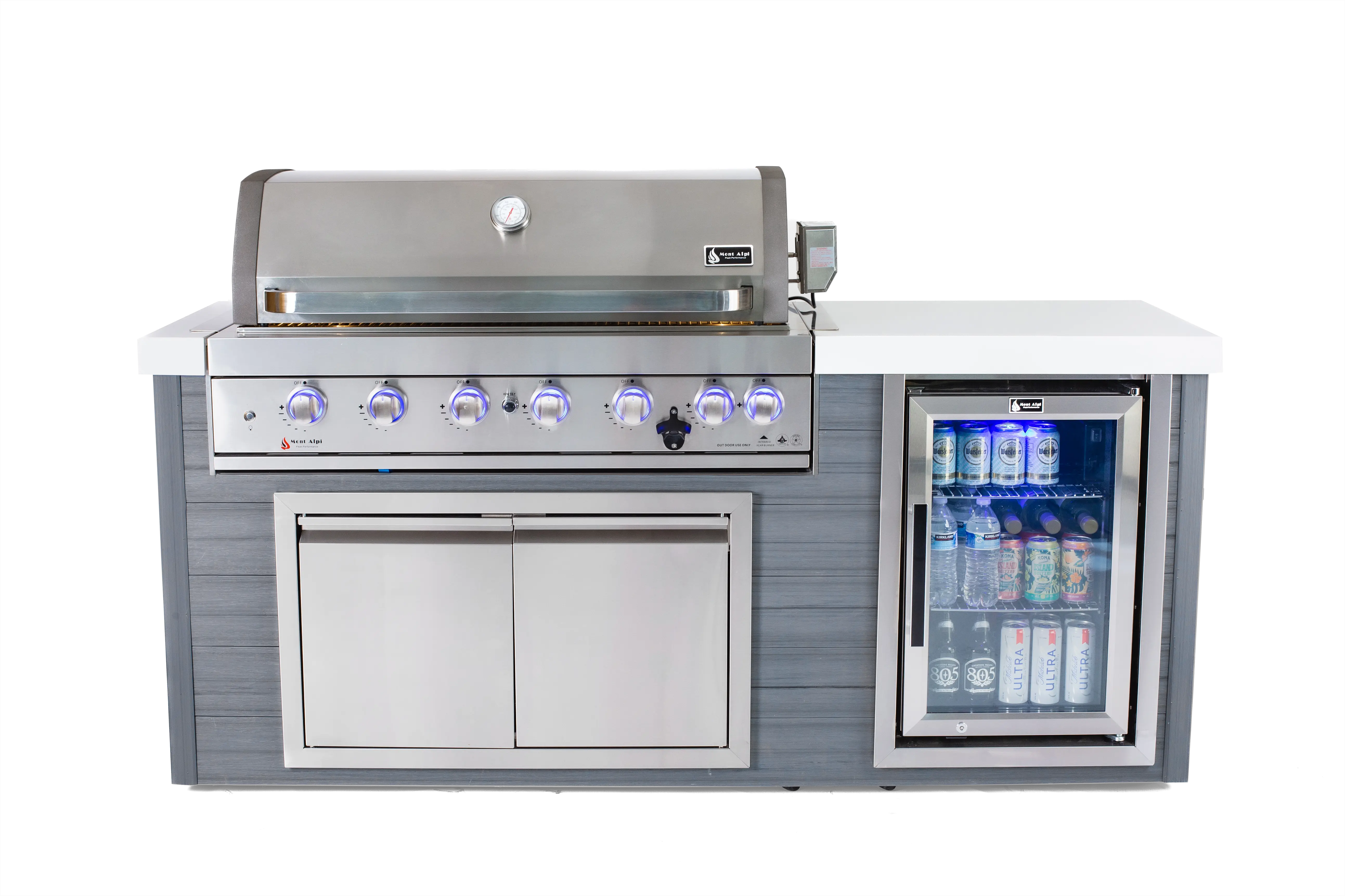 Mont Alpi 6 Burner Black Stainless Steel Artwood Outdoor Kitchen - Mont Alpi Canada