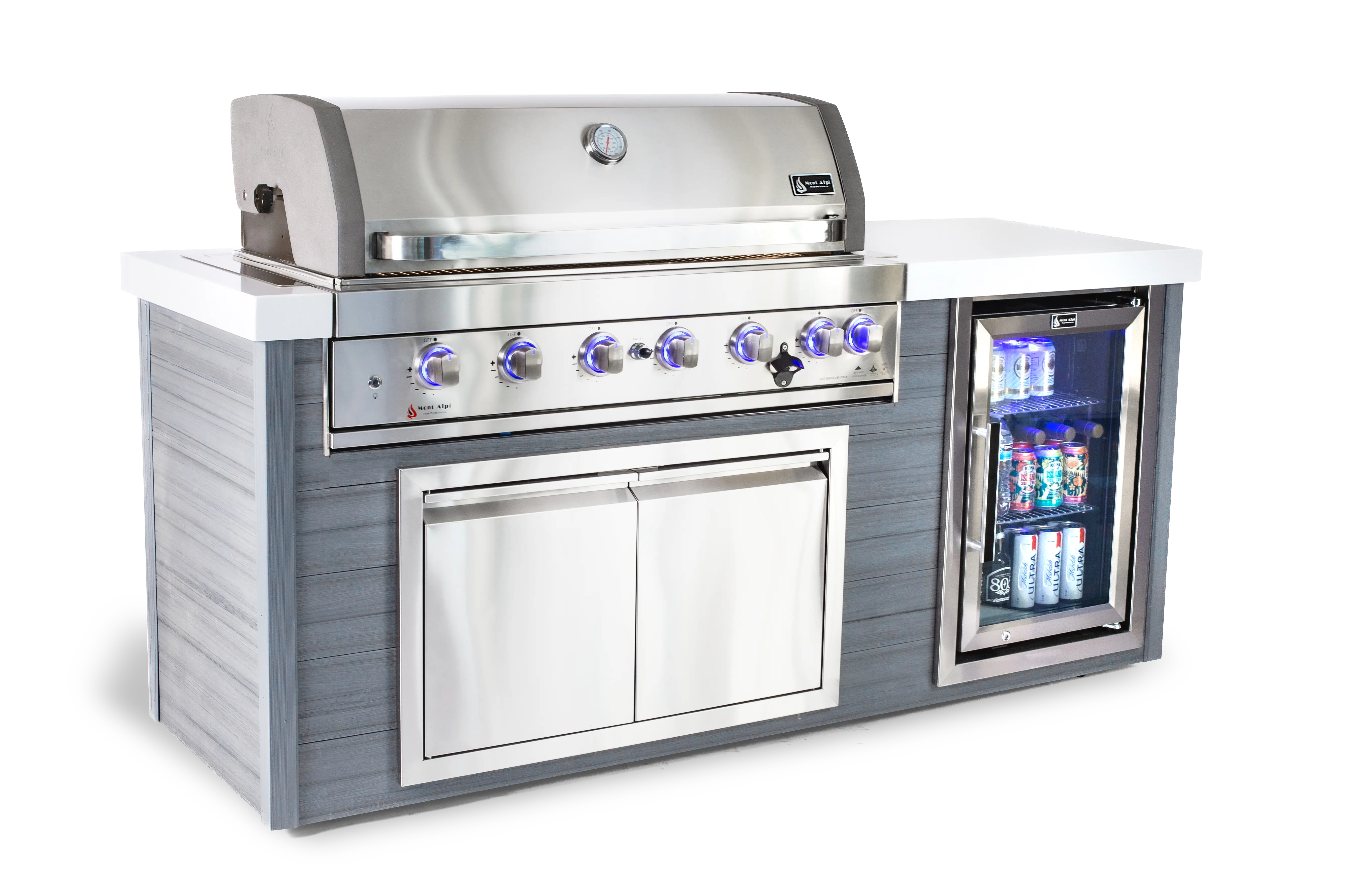 Mont Alpi 6 Burner Black Stainless Steel Artwood Outdoor Kitchen - Mont Alpi Canada