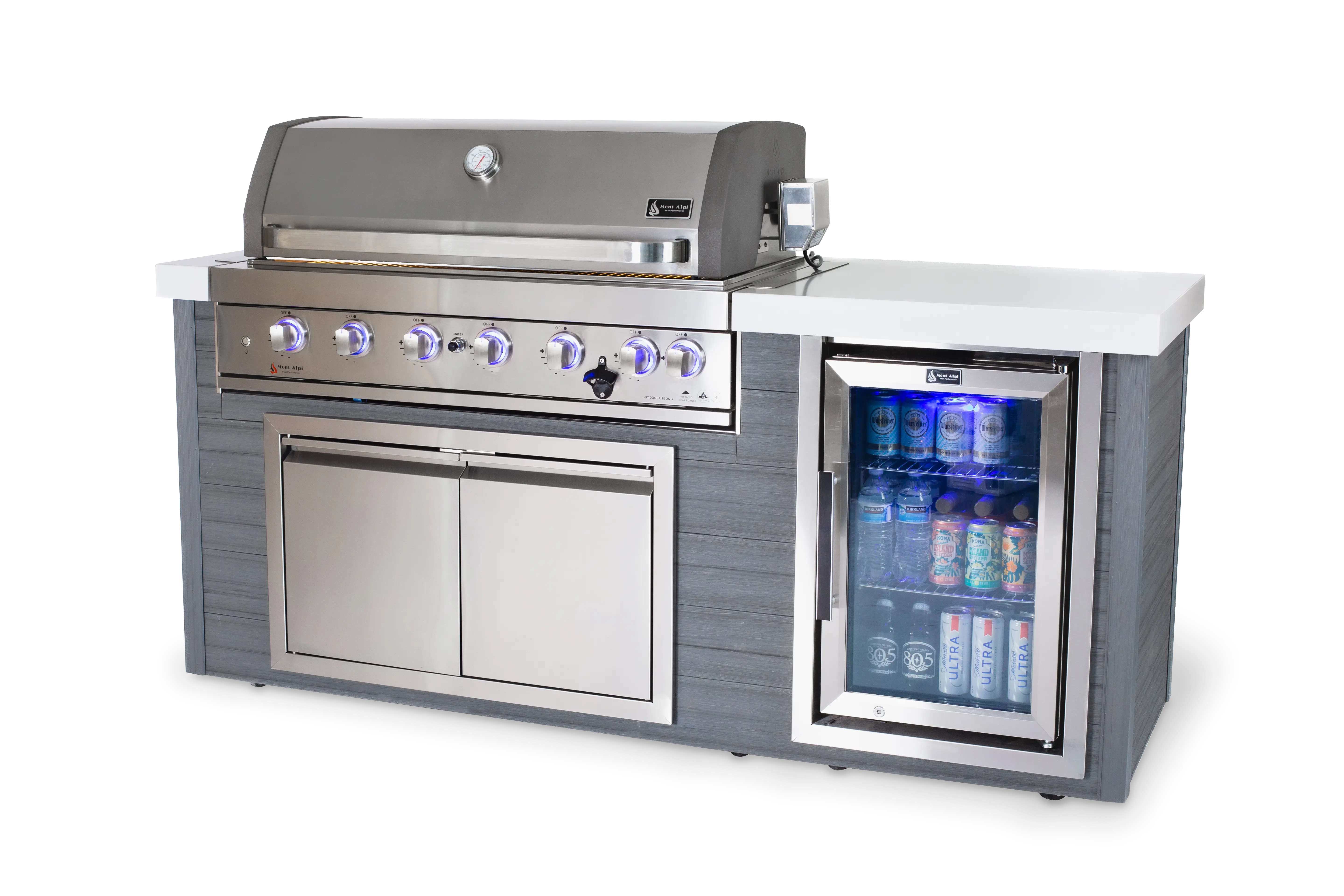 Mont Alpi 6 Burner Black Stainless Steel Artwood Outdoor Kitchen - Mont Alpi Canada