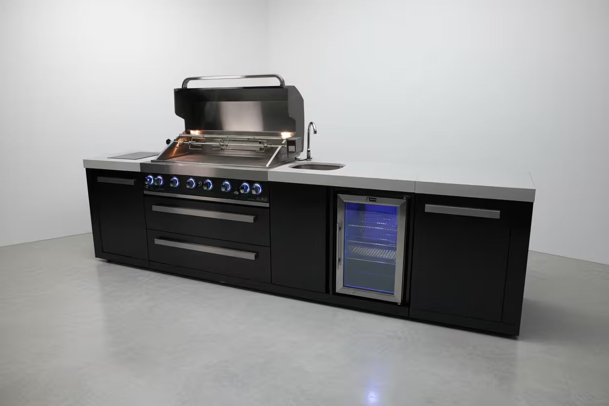 Mont Alpi 805 Black Stainless Steel Island with a Beverage center