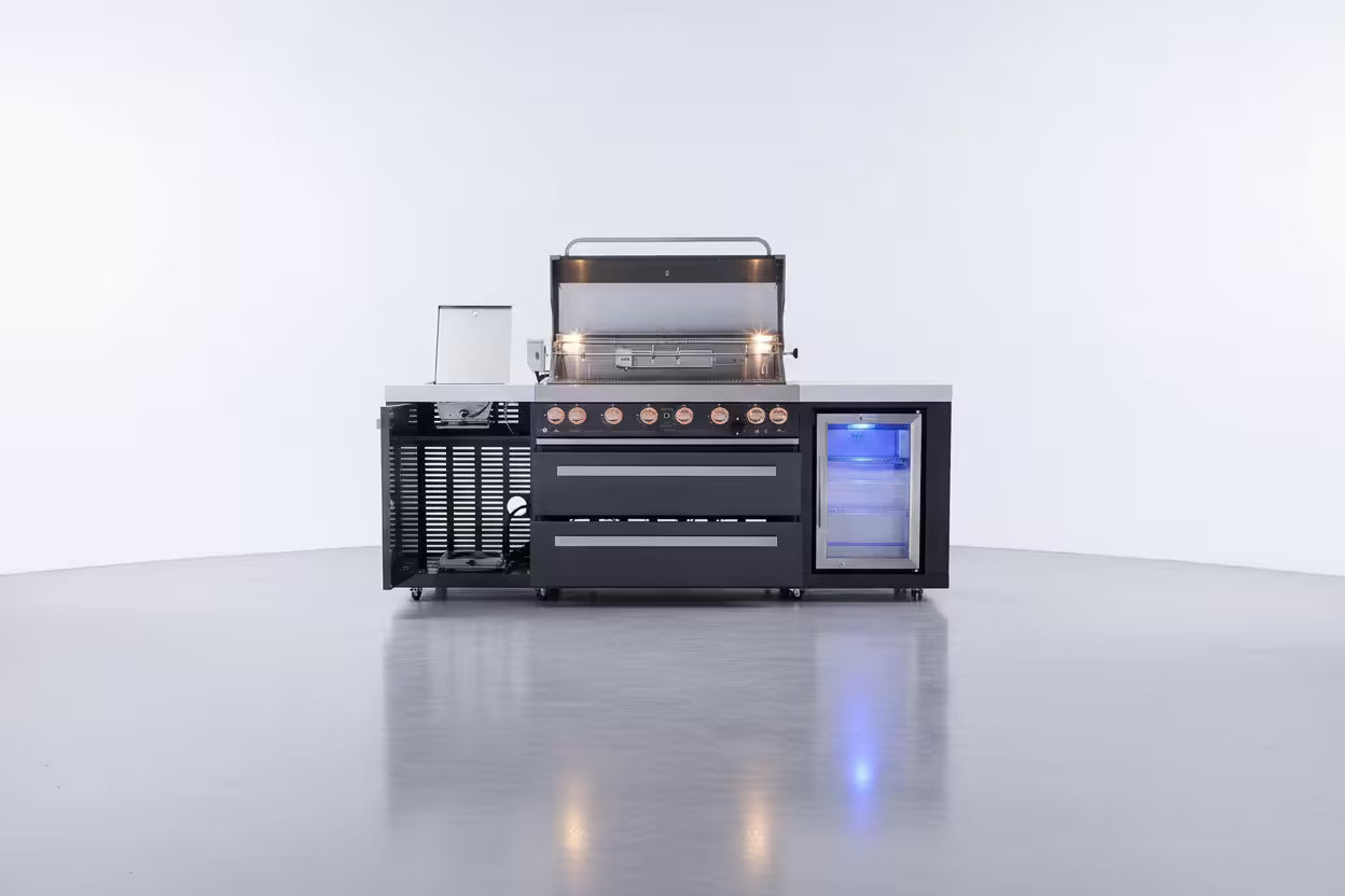 Mont Alpi 805 Black Stainless Steel Island with a Fridge Cabinet - Mont Alpi Canada