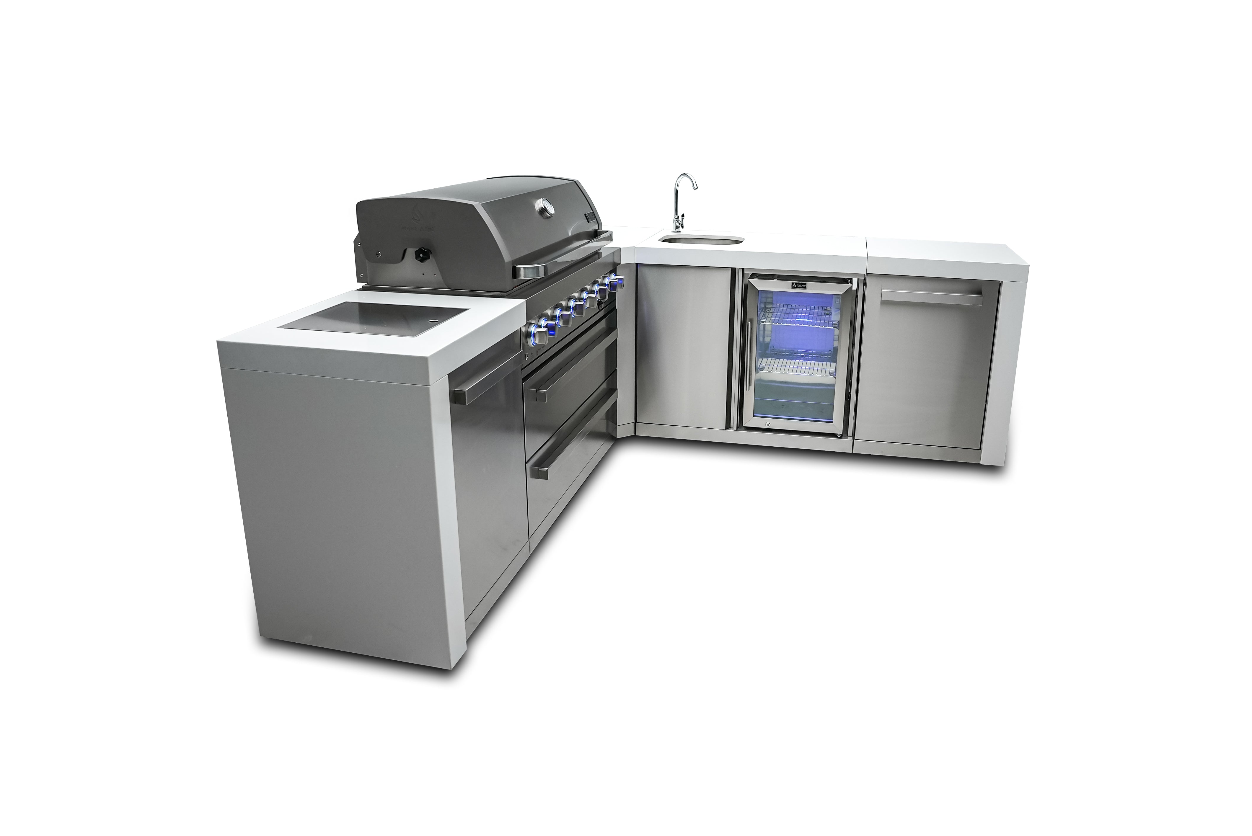 Mont Alpi 805 Deluxe Island with a 90 Degree Corner and Beverage Center - Mont Alpi