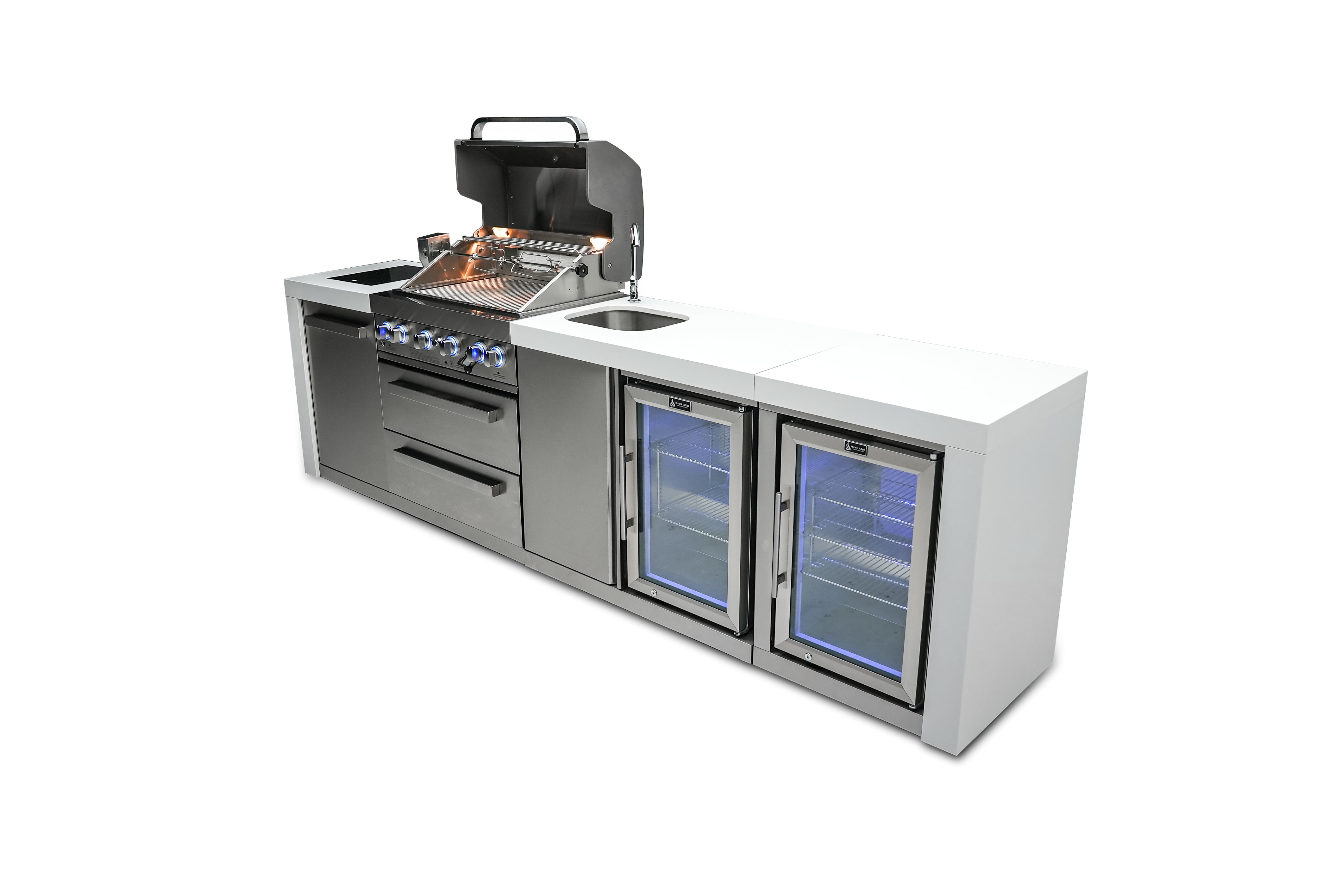 Mont Alpi 400 Deluxe Island with a Beverage Center and Fridge Cabinet - Mont Alpi