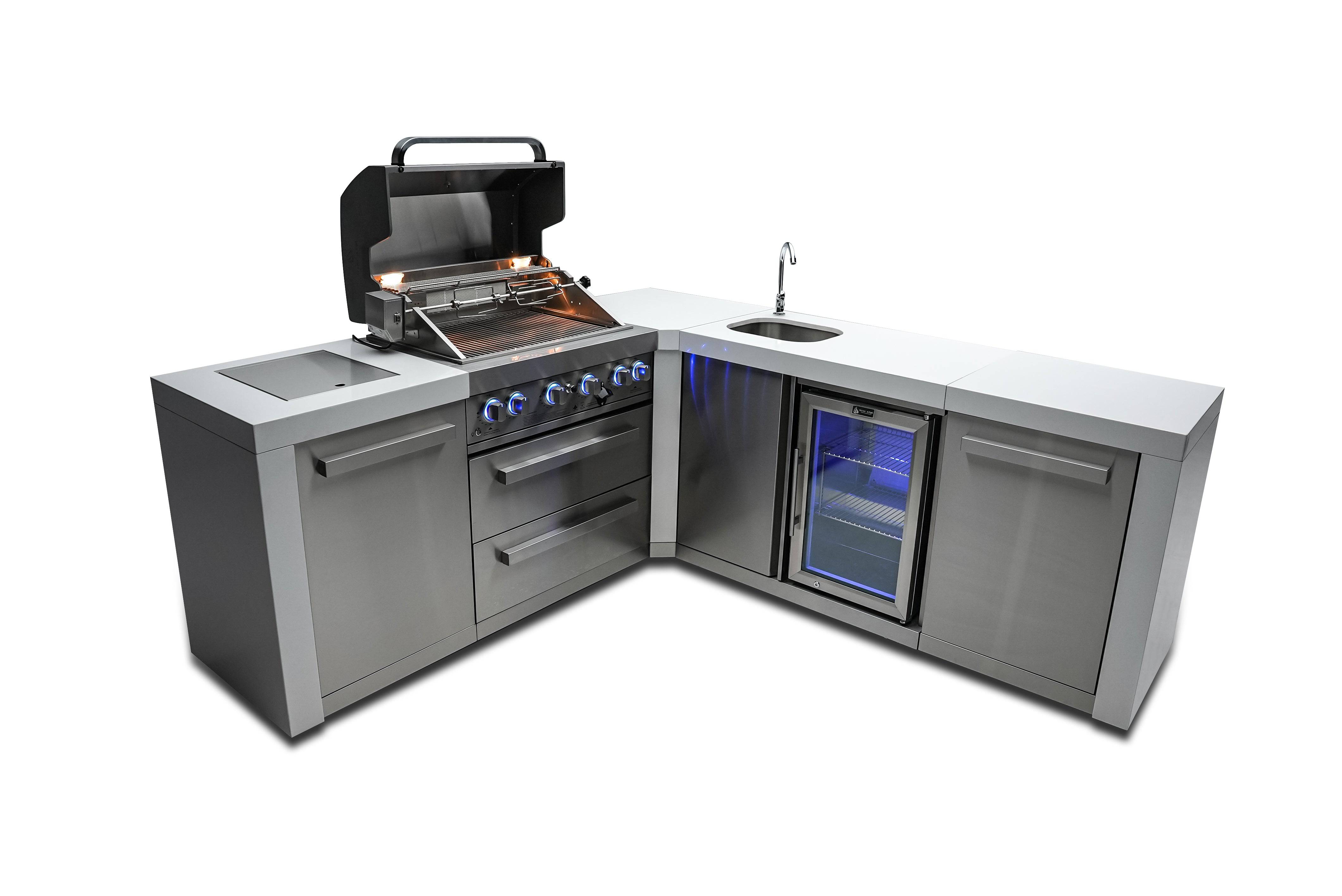 Mont Alpi 400 Deluxe Island with a 90 Degree Corner and Beverage Center - Mont Alpi