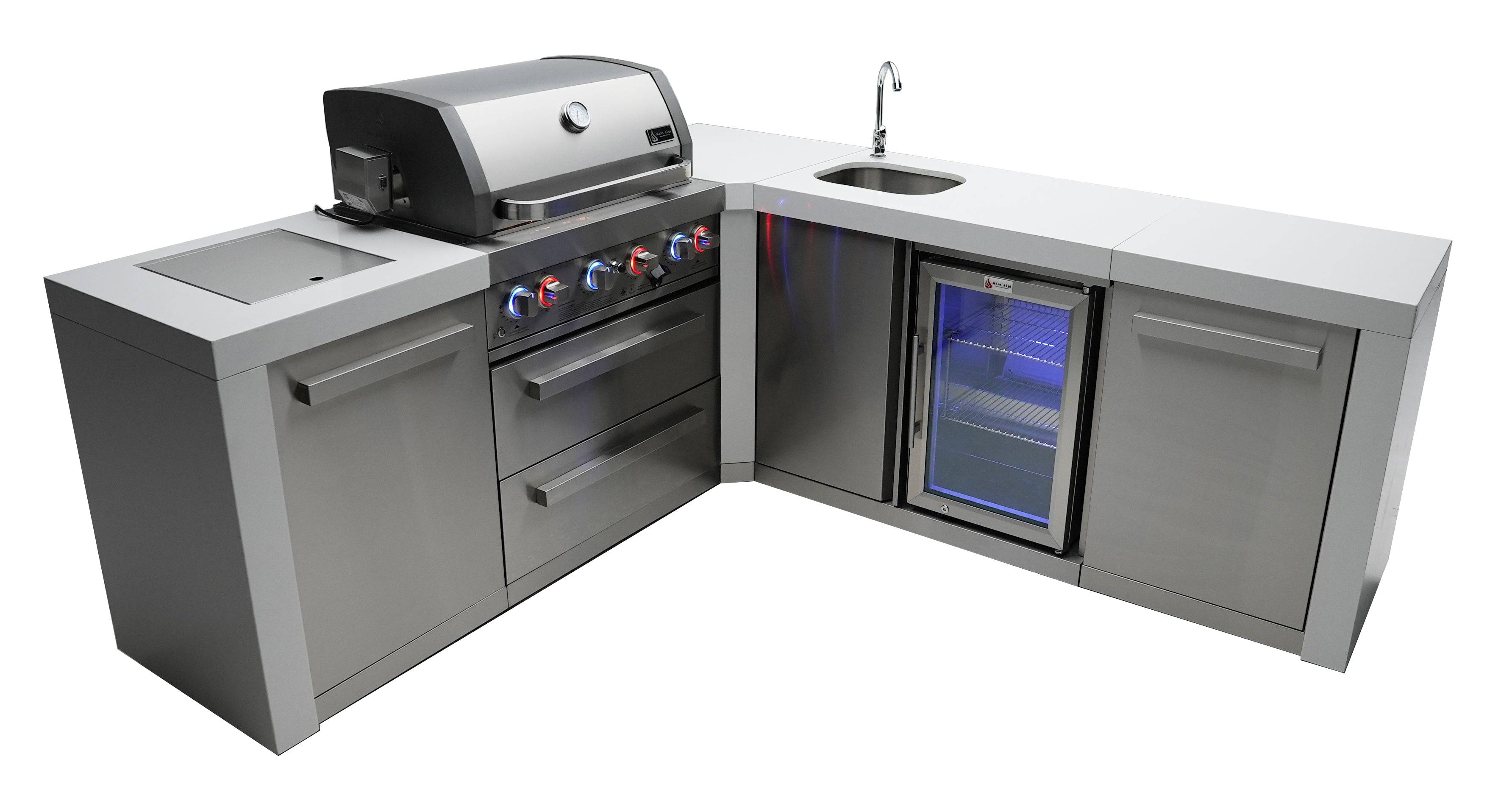 Mont Alpi 400 Deluxe Island with a 90 Degree Corner and Beverage Center - Mont Alpi