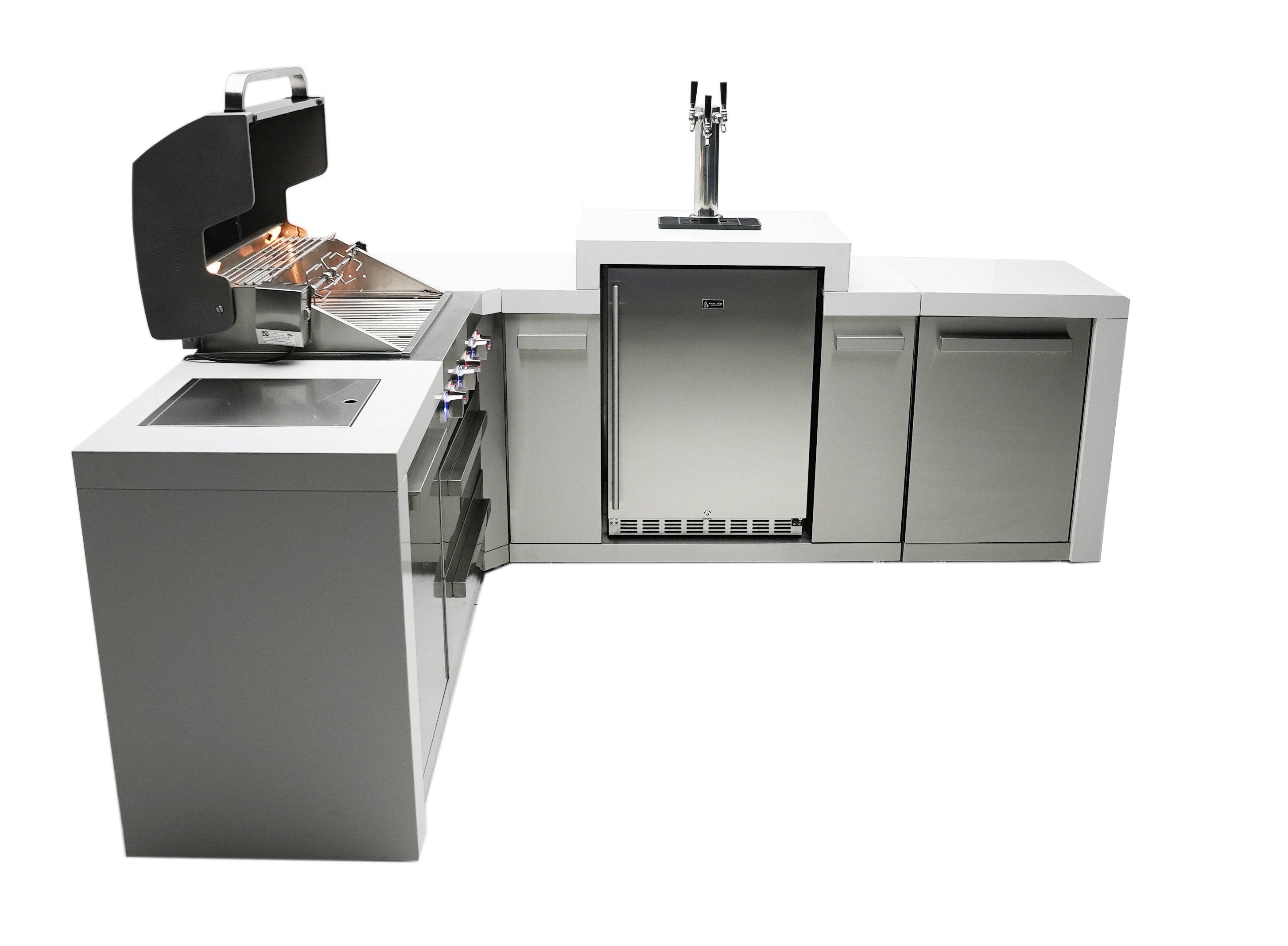 Mont Alpi 400 Deluxe Island with a 90 Degree Corner and Kegerator - Mont Alpi