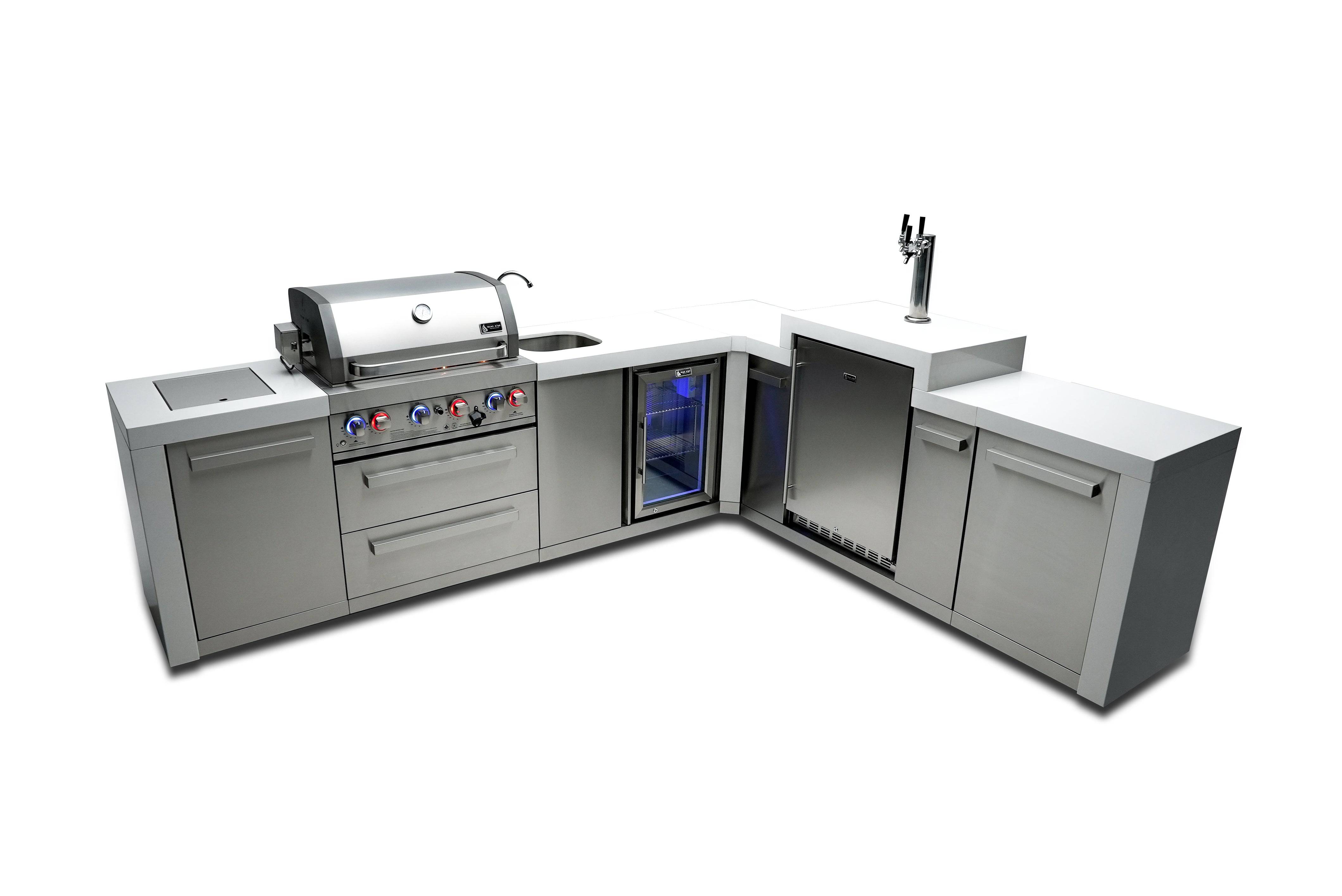 Mont Alpi 400 Deluxe Island with a 90 Degree Corner, Kegerator and Beverage Center - Mont Alpi