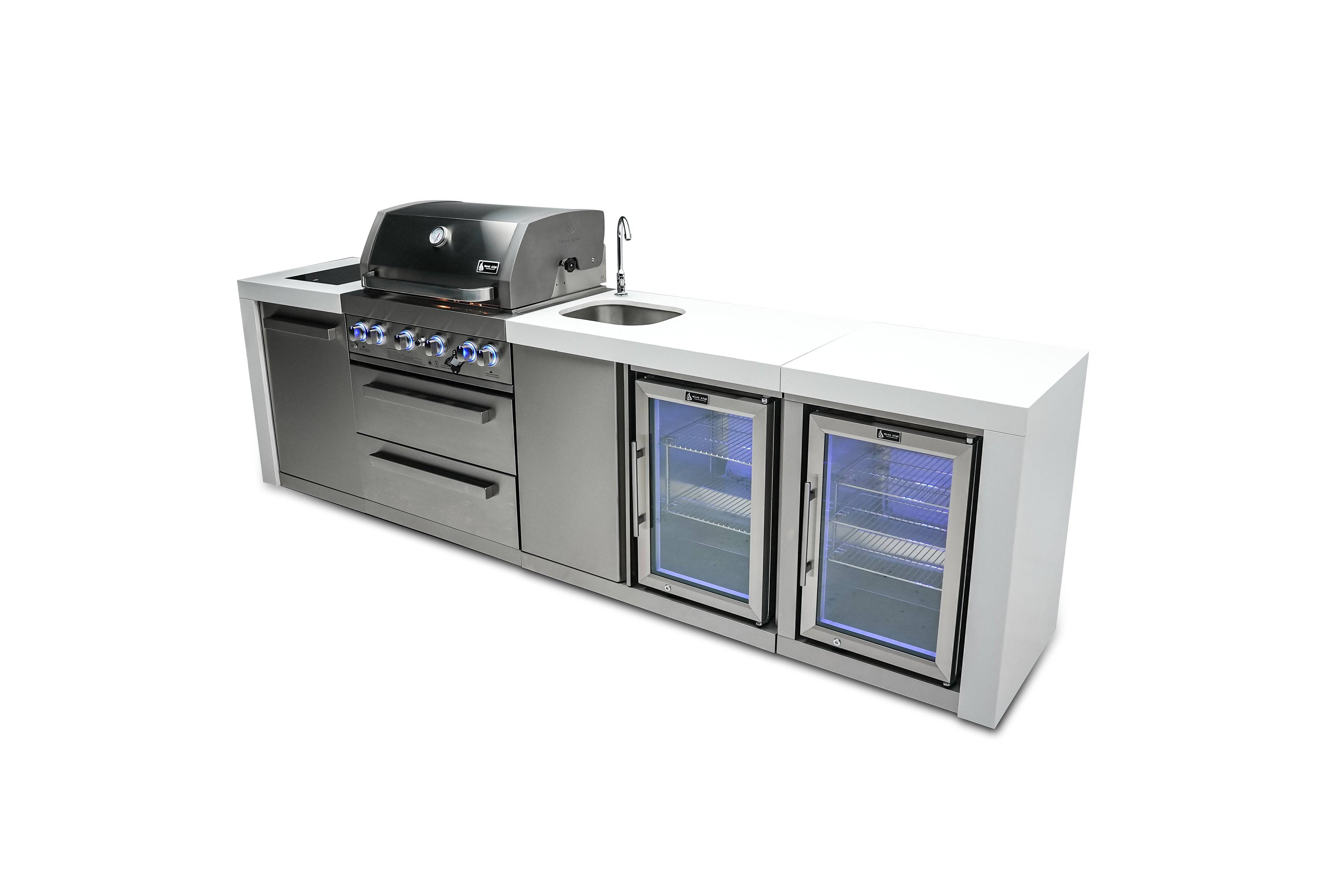 Mont Alpi 400 Deluxe Island with a Beverage Center and Fridge Cabinet - Mont Alpi