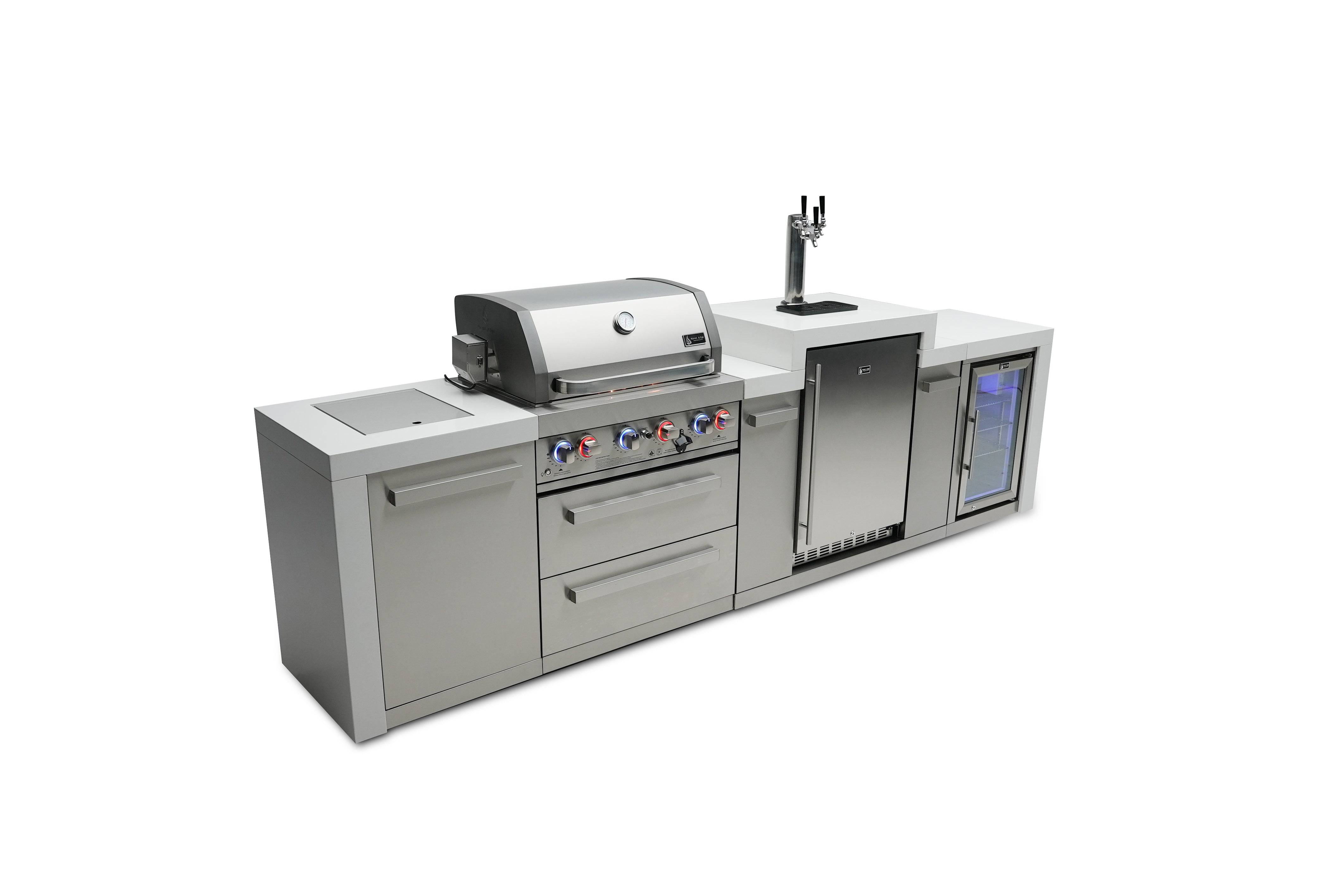 Mont Alpi 400 Deluxe Island with a Kegerator and  Fridge Cabinet - Mont Alpi