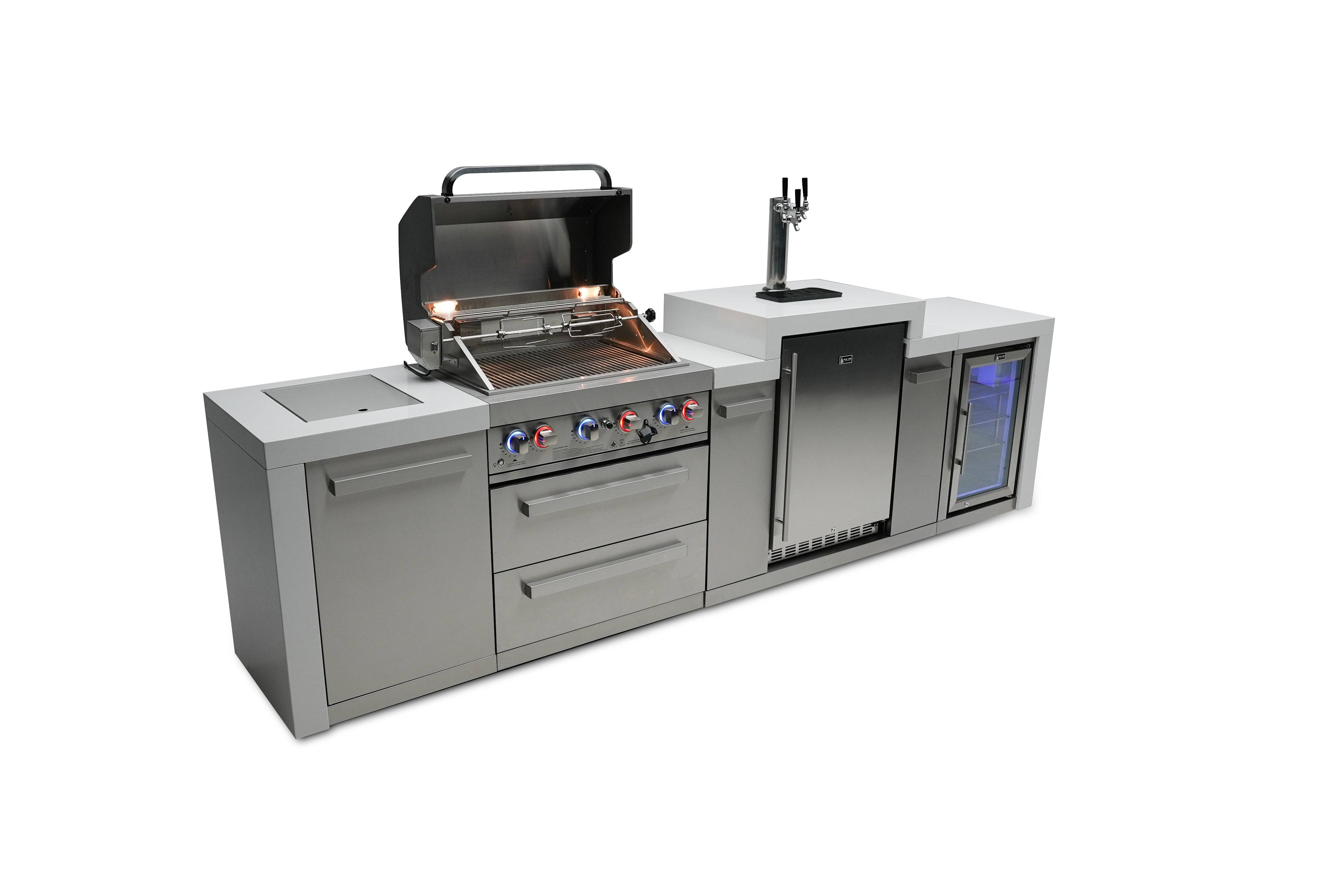 Mont Alpi 400 Deluxe Island with a Kegerator and  Fridge Cabinet - Mont Alpi