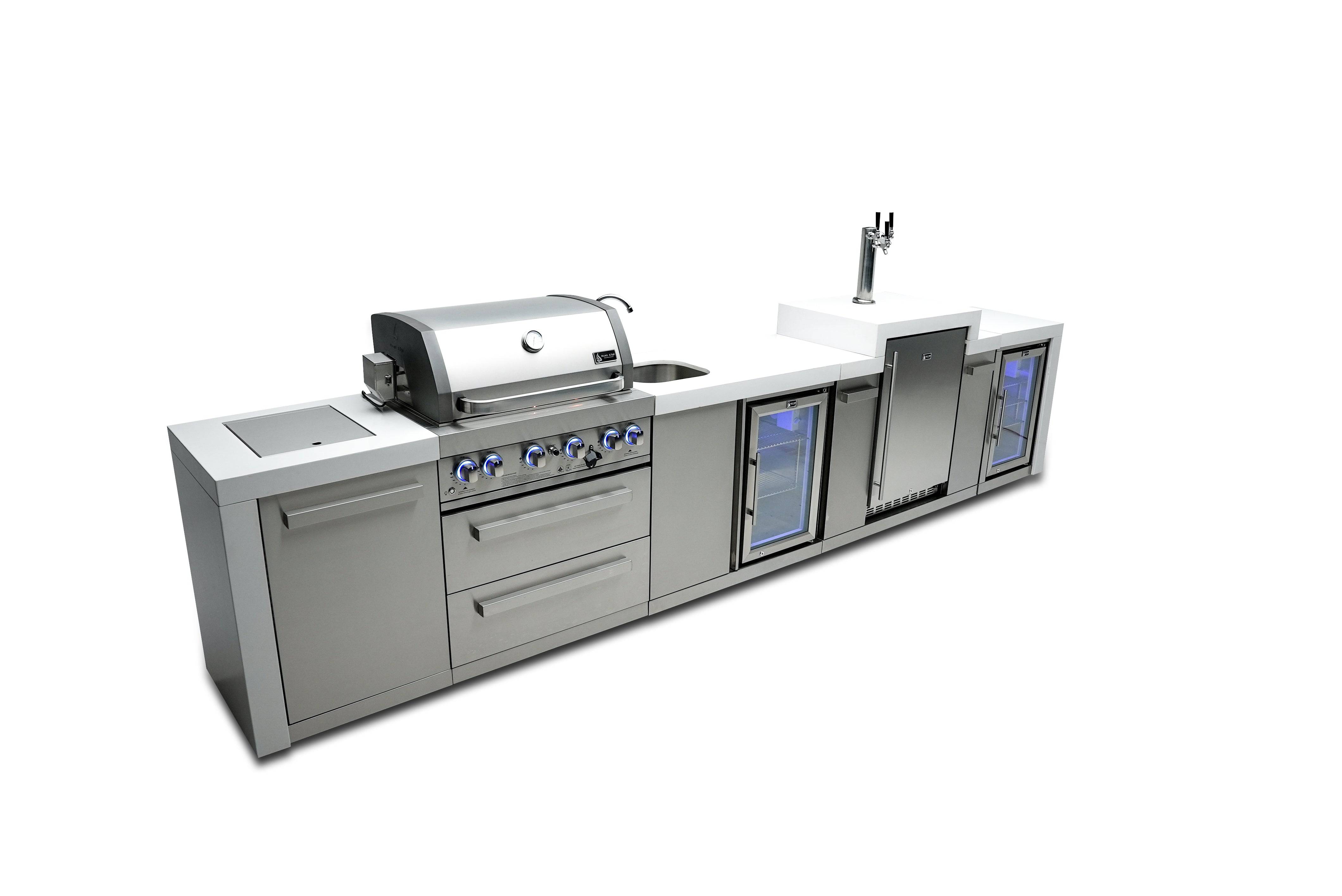 Mont Alpi 400 Deluxe Island with a Kegerator, Beverage Center and Fridge Cabinet - Mont Alpi