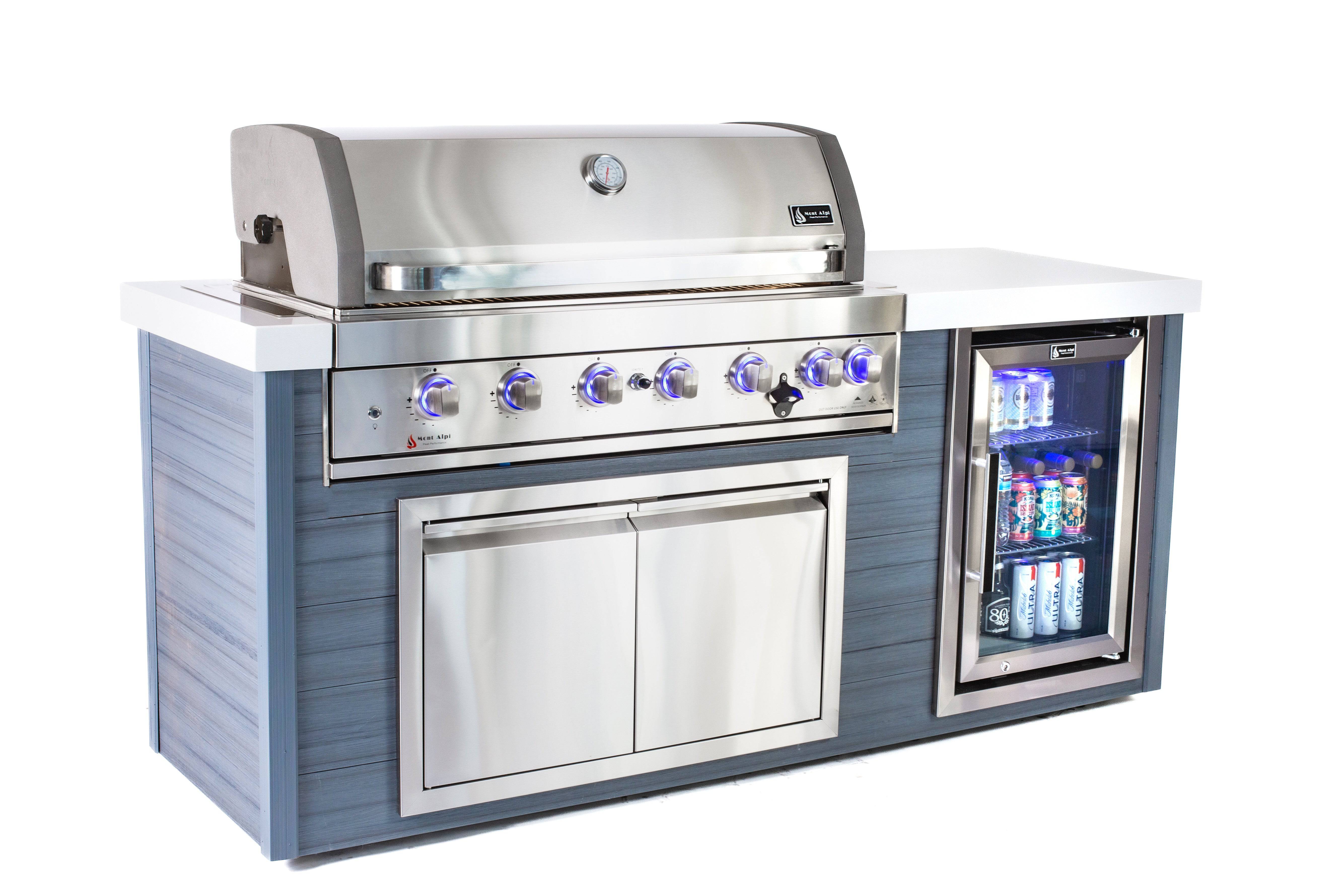 Mont Alpi 6-Burner Stainless Steel Art-wood Outdoor Island Grill - Mont Alpi