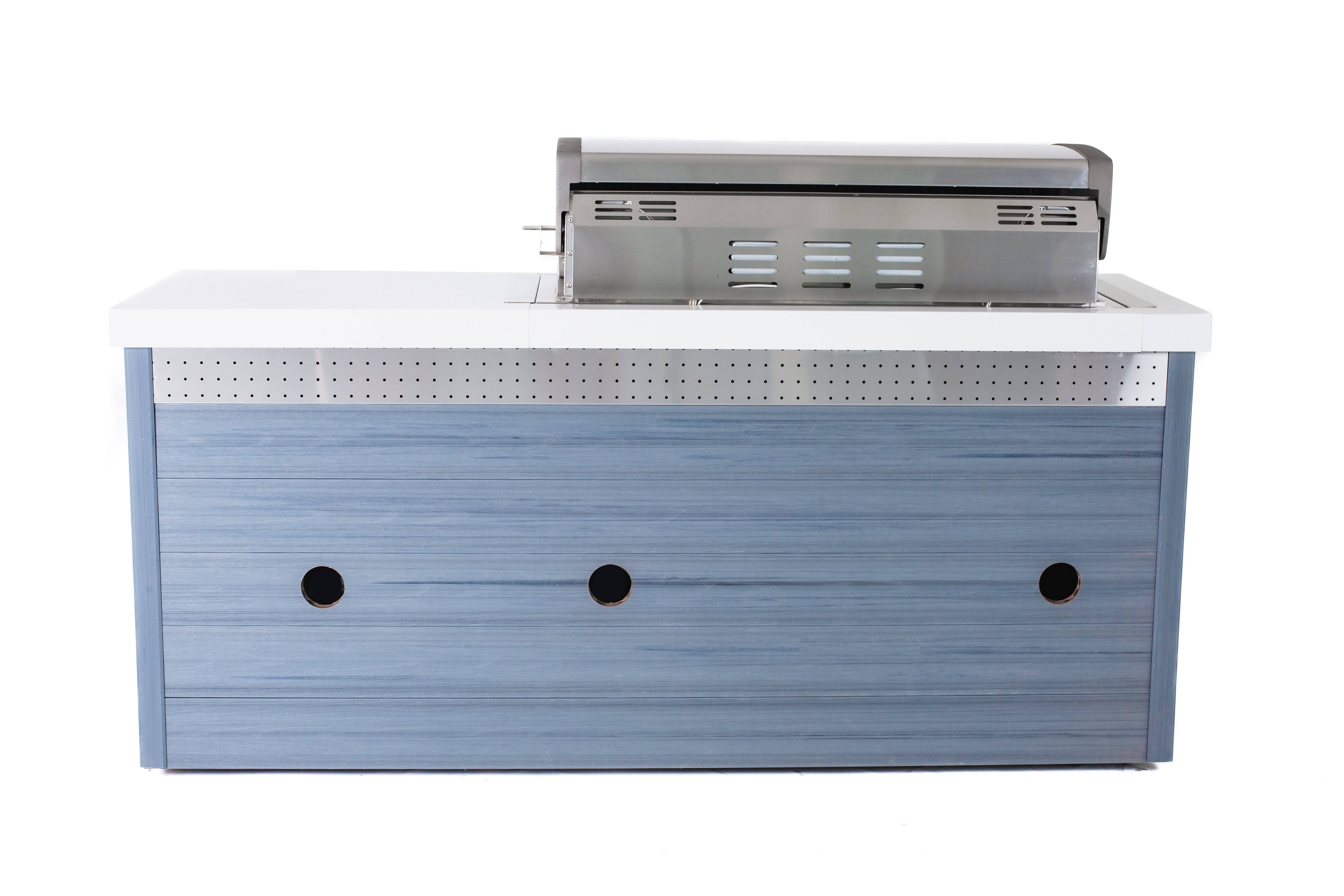 Mont Alpi 6-Burner Stainless Steel Art-wood Outdoor Island Grill - Mont Alpi