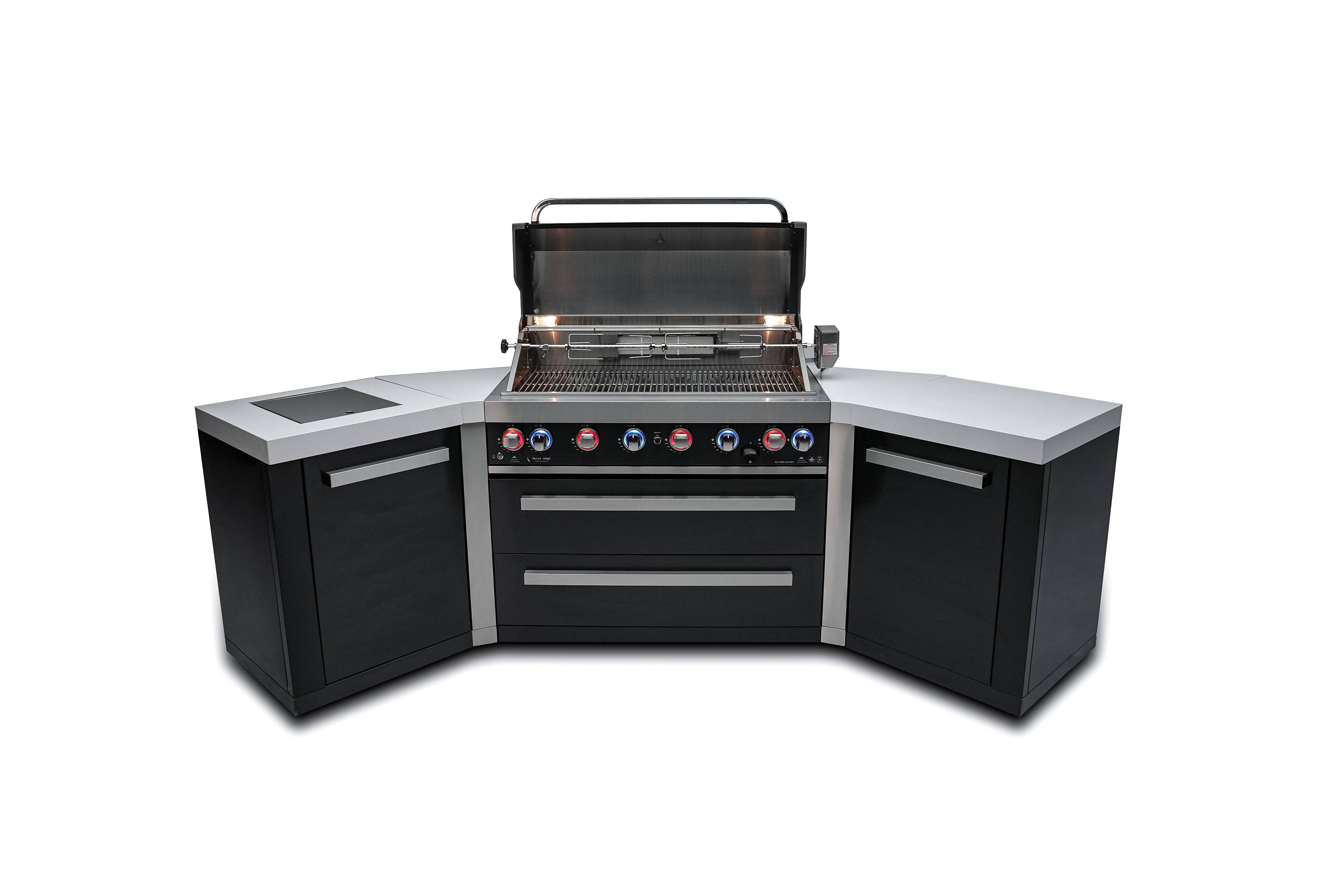 Mont Alpi 805 Black Stainless Steel Island with 45 Degree Corners - Mont Alpi