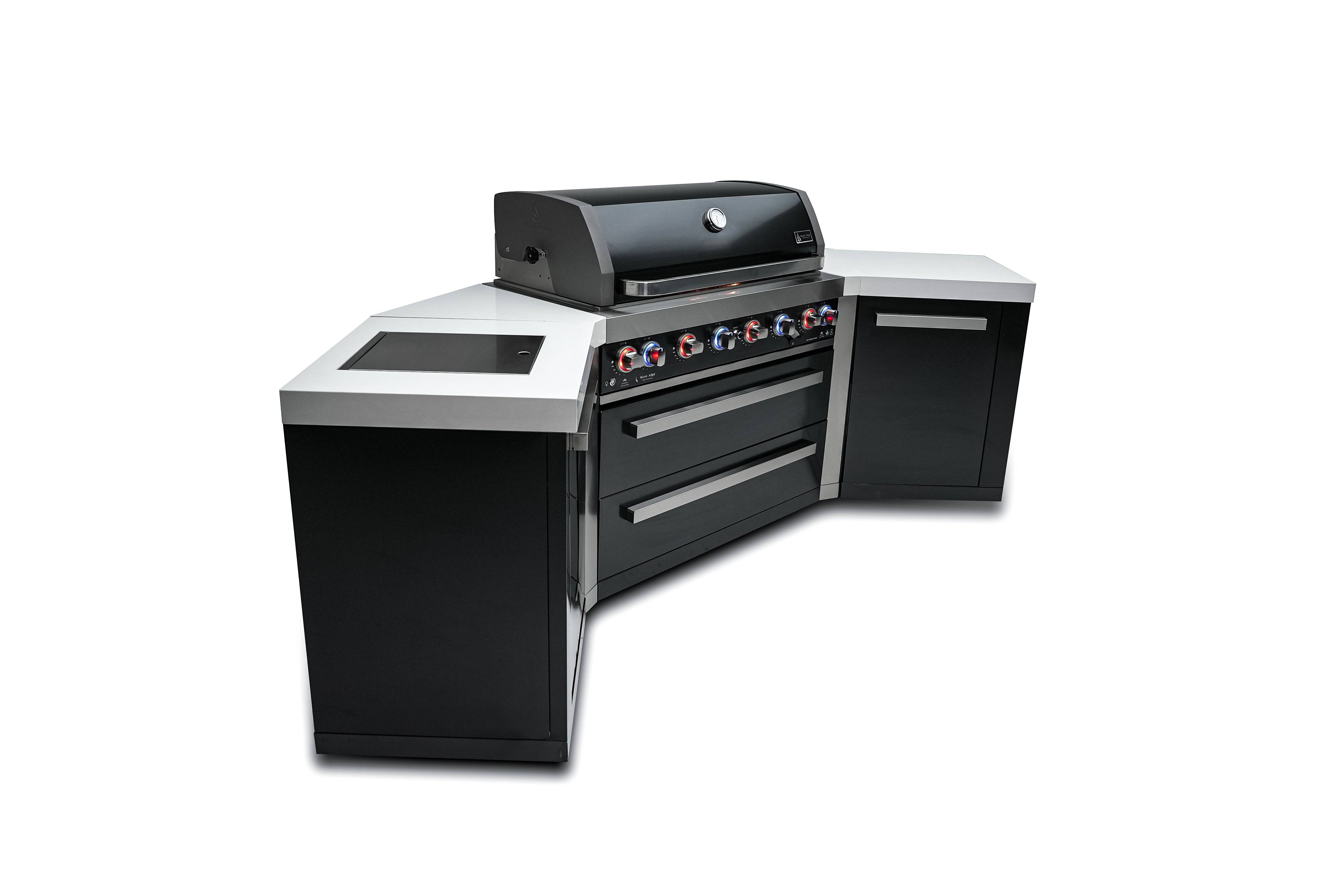 Mont Alpi 805 Black Stainless Steel Island with 45 Degree Corners - Mont Alpi