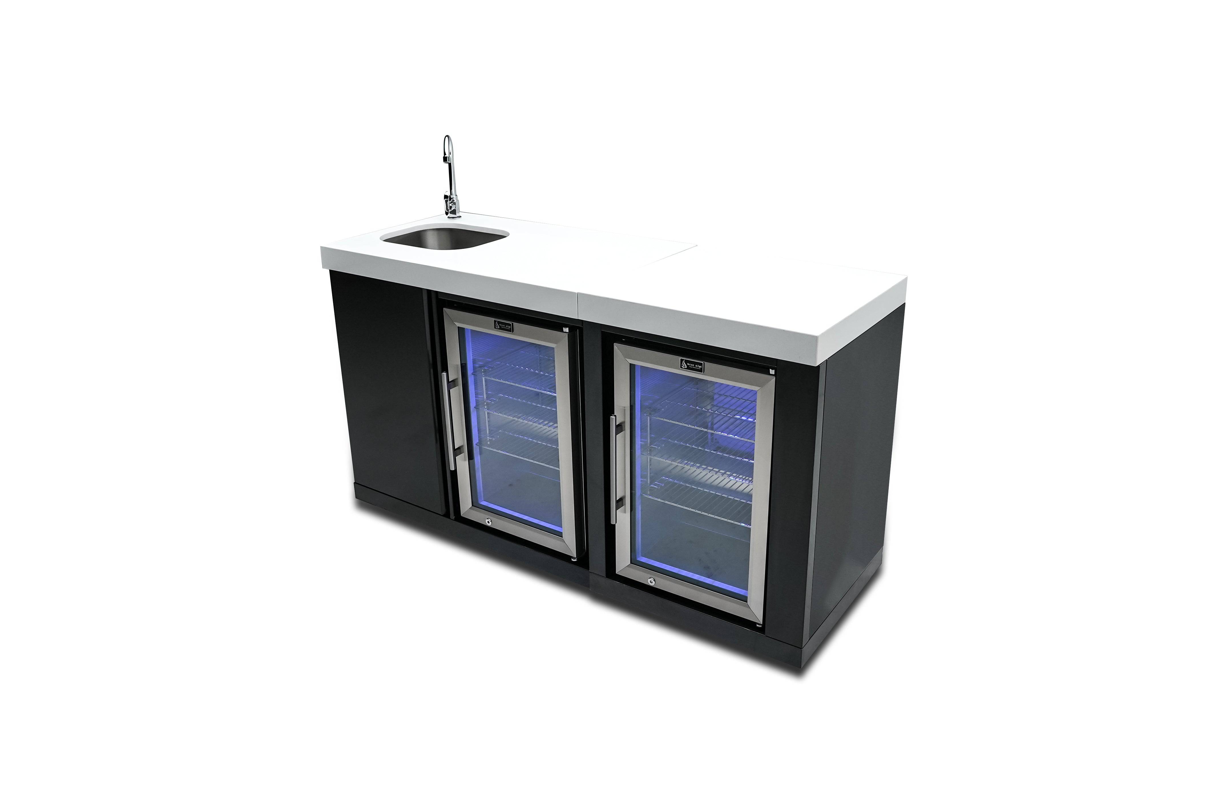 Mont Alpi Black Stainless Steel Beverage Center and Fridge Cabinet - Mont Alpi