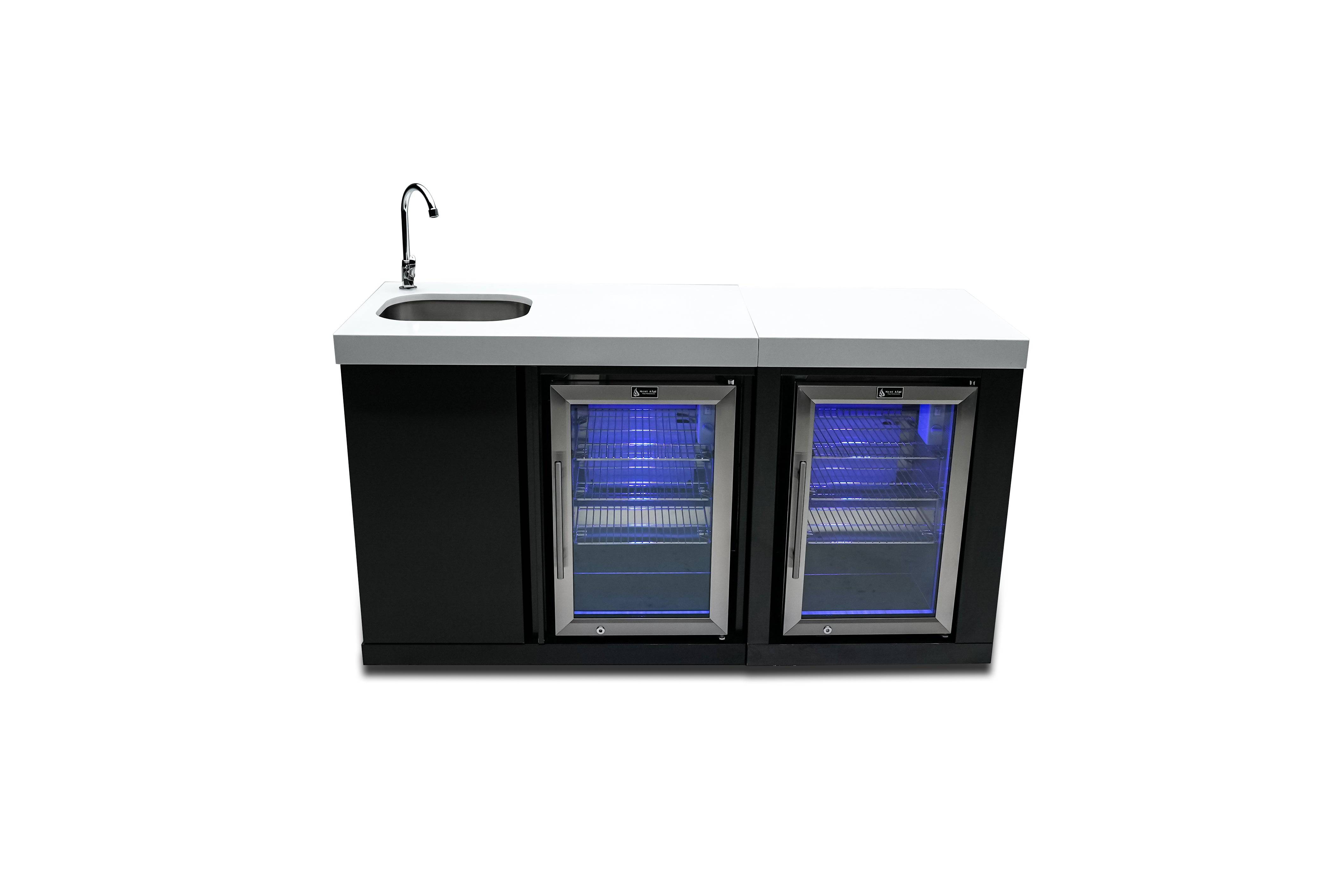 Mont Alpi Black Stainless Steel Beverage Center and Fridge Cabinet - Mont Alpi