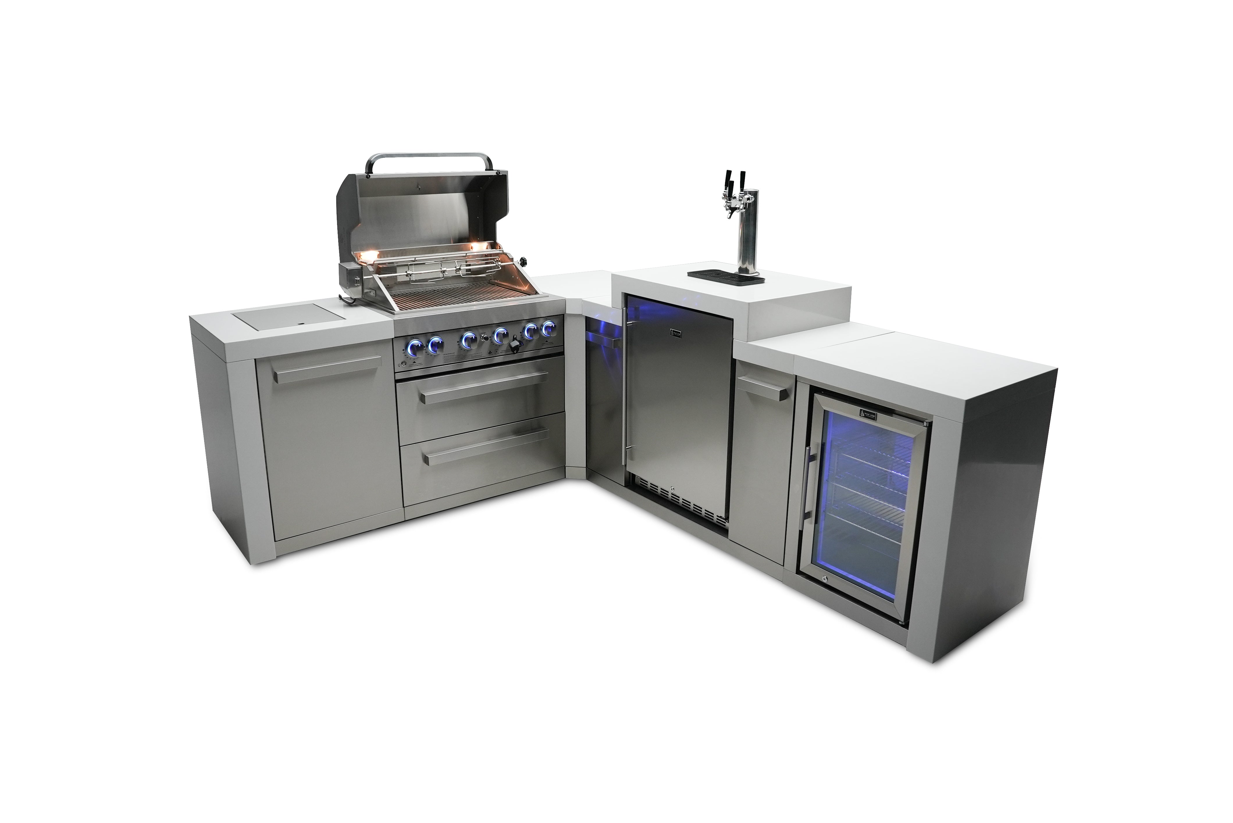 Mont Alpi 400 Deluxe Island with a 90 Degree Corner, Kegerator and Fridge Cabinet - Mont Alpi